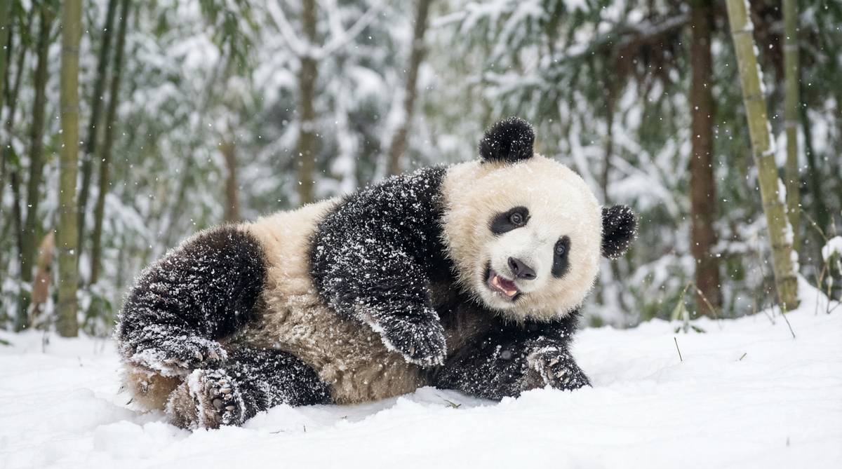 母狗熊猫雪地视频